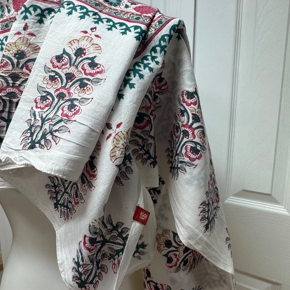 Indian‎ Hand Block Printed Cotton Scarf Or Sarong - 75